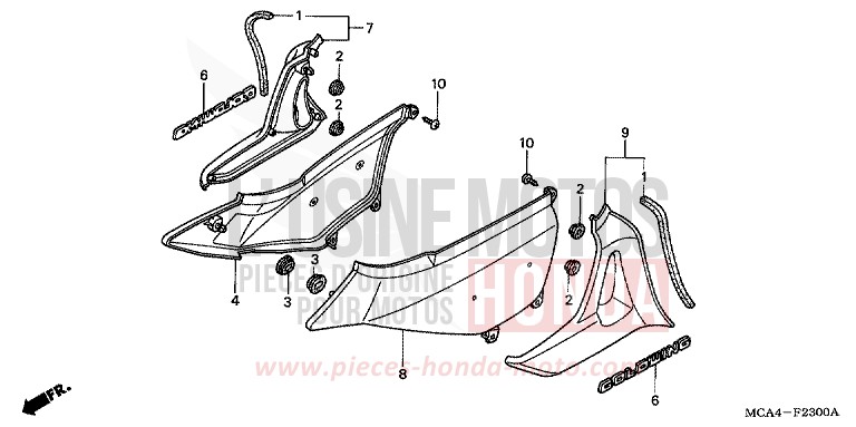 SIDE COVER for Goldwing DURANGO RED METALLIC (R274) from 2004
