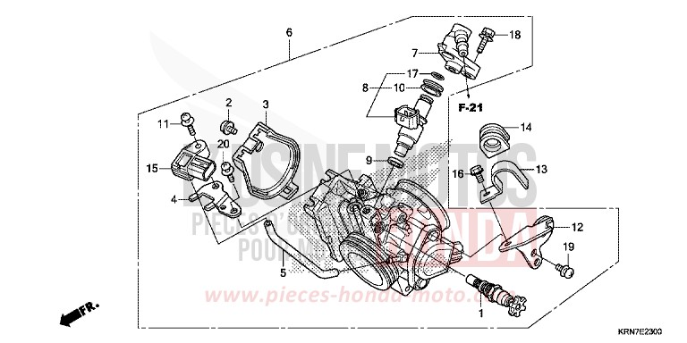 THROTTLE BODY for CRF250R EXTREME RED (R292) from 2017