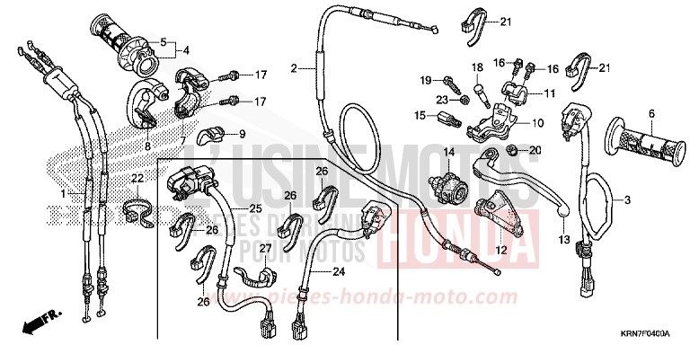 HANDLE LEVER/SWITCH/CABLE for CRF250R EXTREME RED (R292) from 2017
