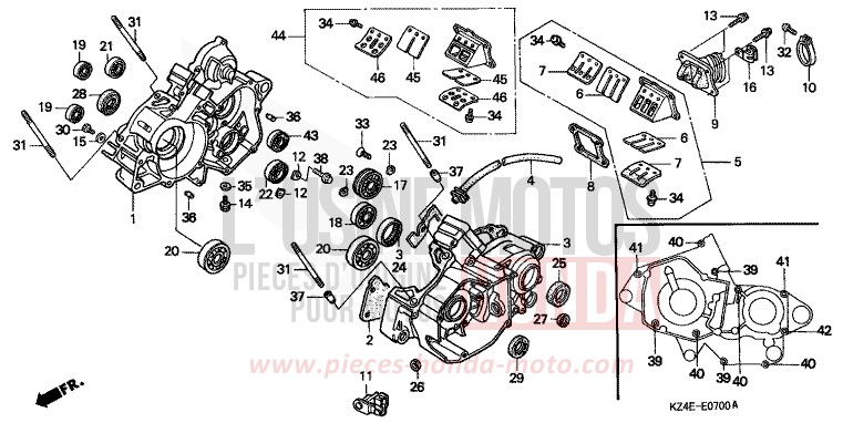 CRANKCASE for CR125R EXPLOSION RED (R254) from 2001