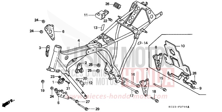 FRAME BODY for CM125C CANDY ENPIRE BLUE-U (PB117CU) from 1982