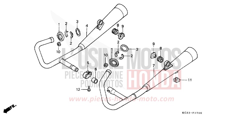 EXHAUST MUFFLER for CM125C CANDY GLORY RED-U (R101) from 1982