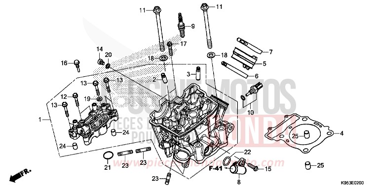 CYLINDER HEAD for CRF250R EXTREME RED (R292) from 2018