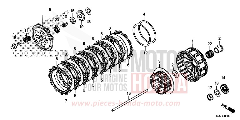 CLUTCH for CRF250R EXTREME RED (R292) from 2018