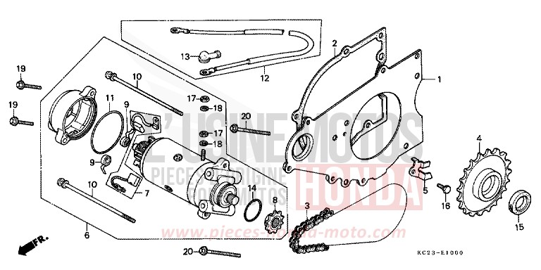 STARTING MOTOR (1) for CM125C COSMO BLACK METALLIC-U (B100MU) from 1982