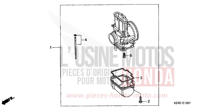 CARBURETOR OPTIONAL PARTS KIT for CR125R EXPLOSION RED (R254) from 2001