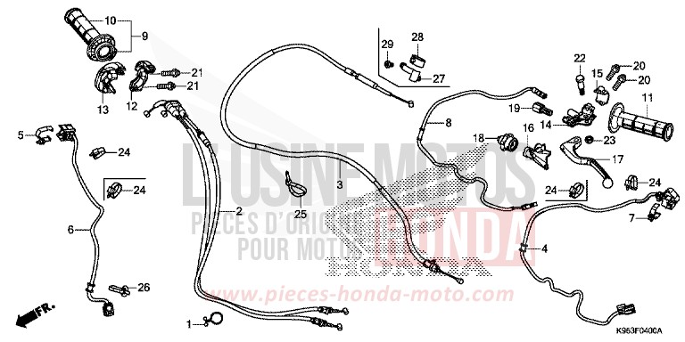 HANDLE LEVER/SWITCH/CABLE for CRF250R EXTREME RED (R292) from 2018
