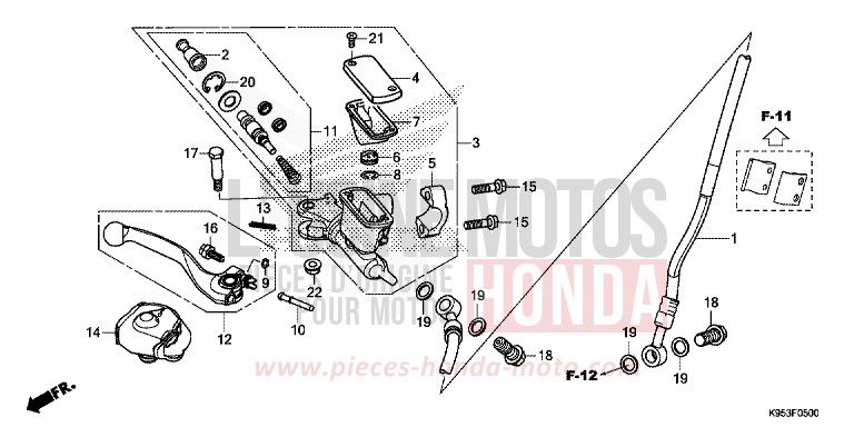 FRONT BRAKE MASTER CYLINDER for CRF250R EXTREME RED (R292) from 2018