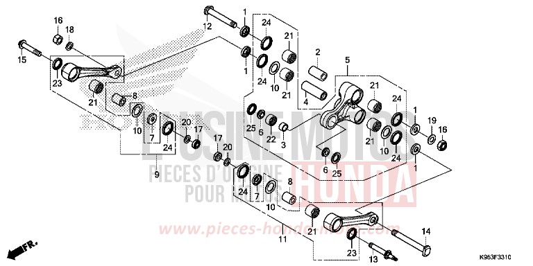 CUSHION ARM for CRF250R EXTREME RED (R292) from 2018