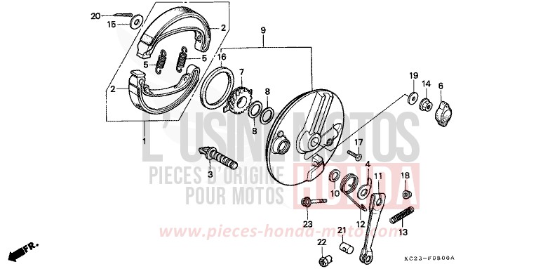 FRONT BRAKE PANEL for CM125C CANDY GLORY RED-U (R101) from 1985