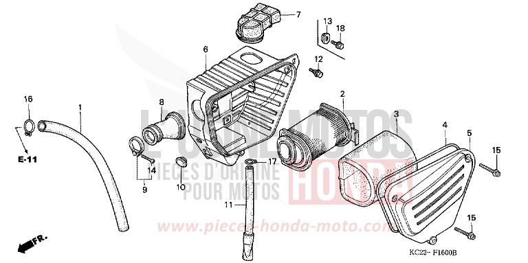 AIR CLEANER (E/ED/F/G/SD) for CM125C CANDY MUSE RED-U (R104) from 1985