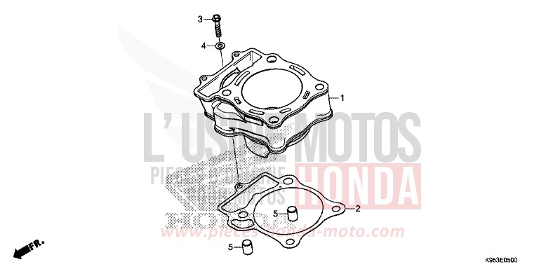 CILINDRO per CRF250R EXTREME RED (R292) del 2019