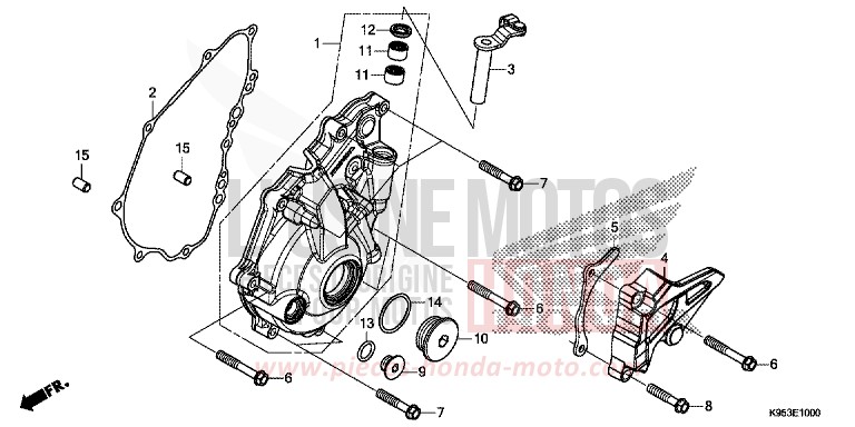LEFT CRANKCASE COVER for CRF250R EXTREME RED (R292) from 2019