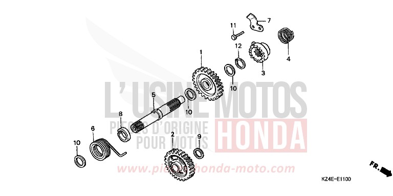 KICK STARTER SPINDLE for CR125R EXPLOSION RED (R254) from 2002
