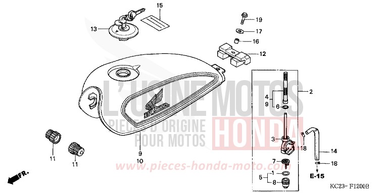 FUEL TANK for CM125C CANDY BOURGOGNE RED-U (R107) from 1988