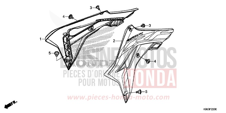RADIATOR SHROUD (CRF250R) for CRF250R EXTREME RED (R292) from 2019