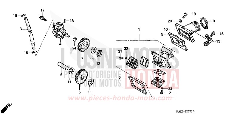 OIL PUMP/REED VALVE for CRM125R FLASH RED (R119) from 1990