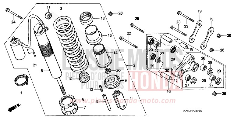 REAR CUSHION for CRM125R FLASH RED (R119) from 1990
