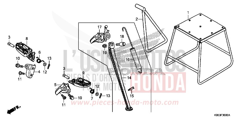 STEP/STAND for CRF250R EXTREME RED (R292) from 2019