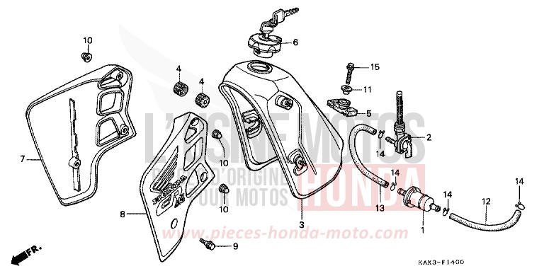 FUEL TANK for CRM125R SHASTA WHITE (NH138) from 1990