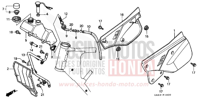 SIDE COVER/OIL TANK for CRM125R SHASTA WHITE (NH138) from 1990