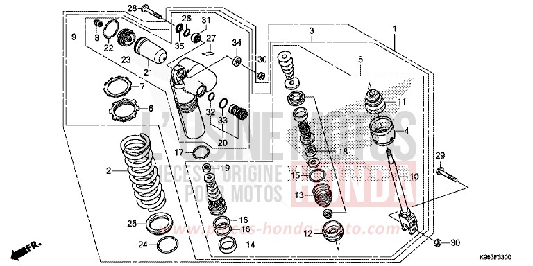 REAR CUSHION for CRF250R EXTREME RED (R292) from 2019