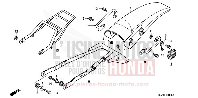 REAR FENDER for CRM125R NASHI (NASHI) from 1991