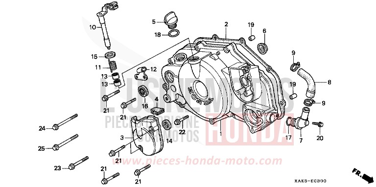 RIGHT CRANKCASE COVER for CRM125R BLACK (NH1) from 1992