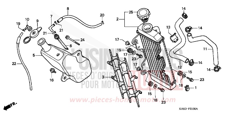 RADIATOR for CRM125R BLACK (NH1) from 1992