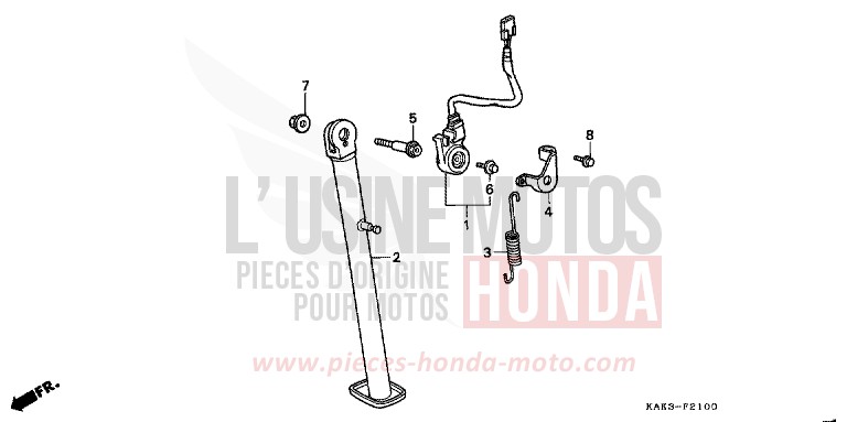 SIDE STAND for CRM125R SHASTA WHITE (NH138) from 1992
