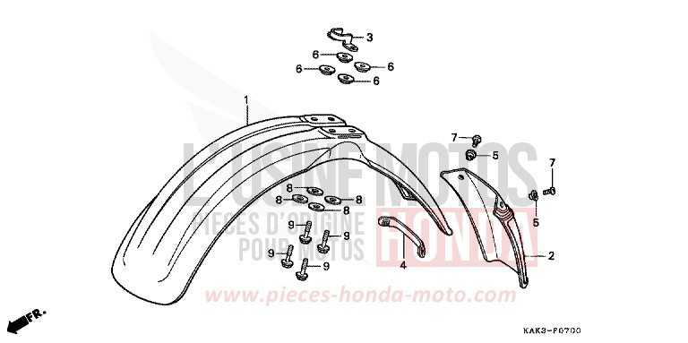 FRONT FENDER for CRM125R WISTARIA BLUE (PB166) from 1992