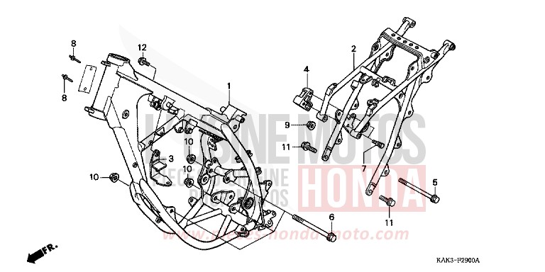 FRAME BODY for CRM125R WISTARIA BLUE (PB166) from 1992