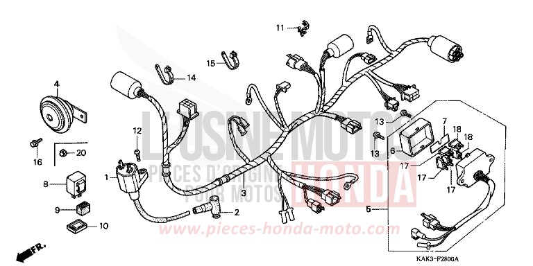 WIRE HARNESS for CRM125R PRIME GREEN (G124) from 1993