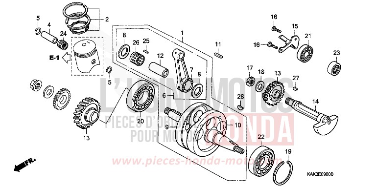 CRANKSHAFT/PISTON for CRM125R SHASTA WHITE (NH138) from 1993