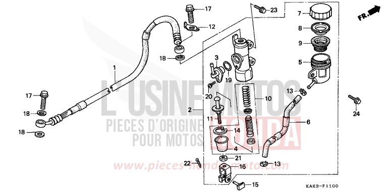 REAR BRAKE MASTER CYLINDER for CRM125R SHASTA WHITE (NH138) from 1994