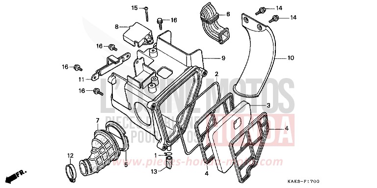 AIR CLEANER for CRM125R SHASTA WHITE (NH138) from 1994