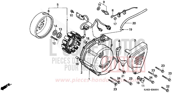 LEFT CRANKCASE COVER for CRM125R ELEPHANT GRAY (NH4) from 1999
