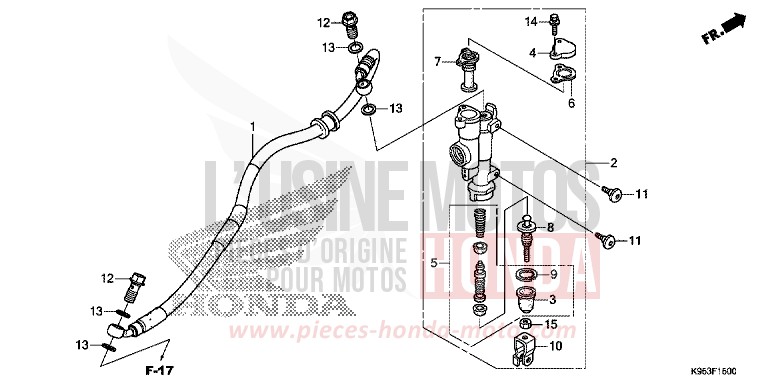 REAR BRAKE MASTER CYLINDER for CRF250R EXTREME RED (R292) from 2020