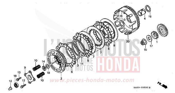 CLUTCH for CRM125R REAL WHITE (NH250) from 1999