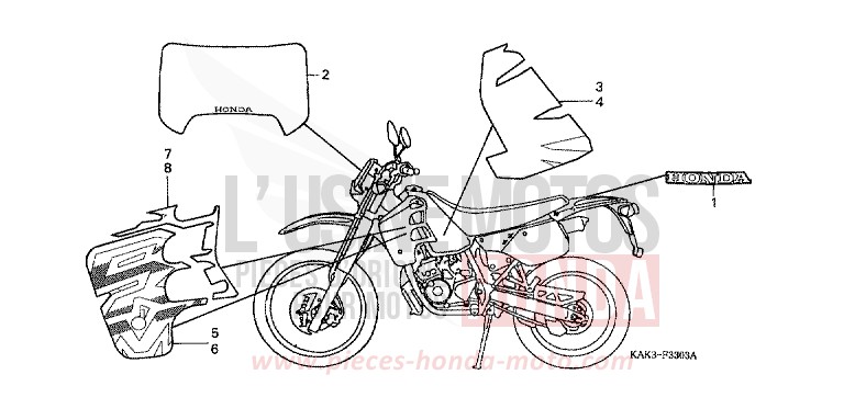 STRIPE/MARK (4) for CRM125R REAL WHITE (NH250) from 1999