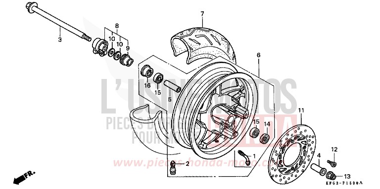 FRONT WHEEL for Foresight CANDY EXTREME BLUE (P25) from 1998