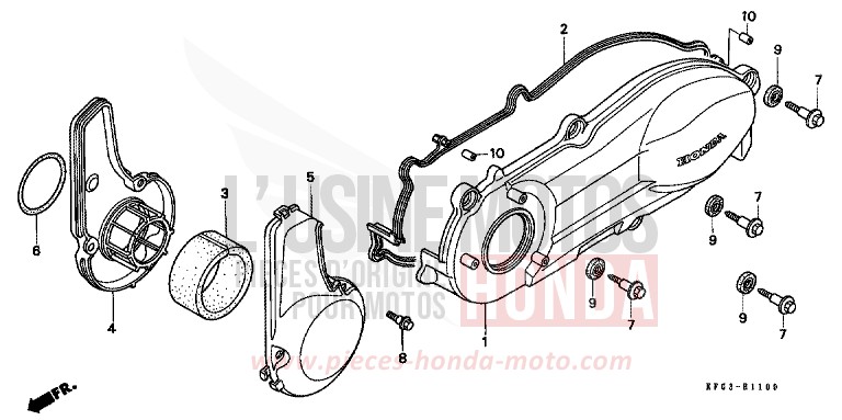 LEFT CRANKCASE COVER for Foresight CANDY GLORY RED-U (R101) from 1998