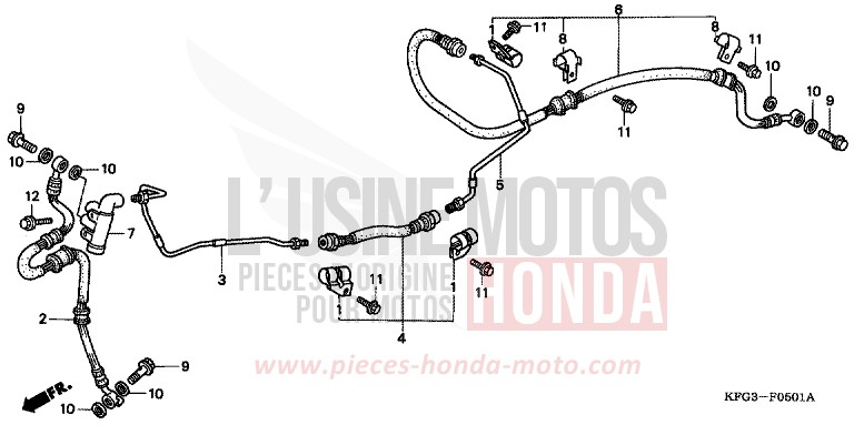 REAR BRAKE PIPE for Foresight CANDY GLORY RED-U (R101) from 1998