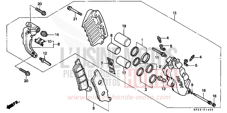 FRONT BRAKE CALIPER for Foresight CANDY GLORY RED-U (R101) from 1998