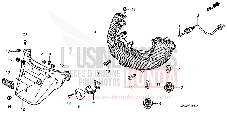 TAILLIGHT/REAR FENDER for Foresight CANDY GLORY RED-U (R101) from 1998
