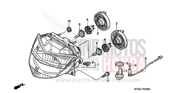 HEADLIGHT for Foresight PURE BLACK (NH237) from 1998