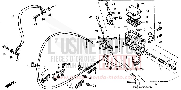 REAR BRAKE MASTER CYLINDER for Foresight PURE BLACK (NH237) from 1998