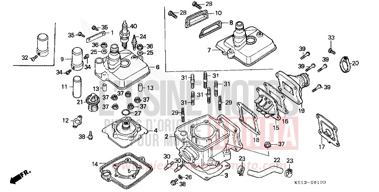 CYLINDER/CYLINDER HEAD for MTX125R FLASH RED (R119) from 1983