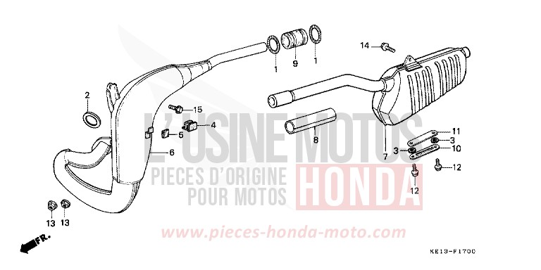 EXHAUST MUFFLER for MTX125R FLASH RED (R119) from 1983