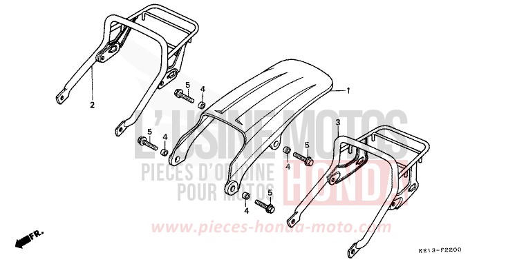 REAR FENDER for MTX125R FLASH RED (R119) from 1983